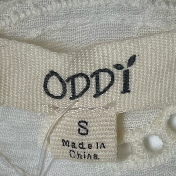 ODDY Teal & Cream Babydoll Boho Eyelet Lace Prairie Dress NWT Size S - Picture 9 of 12